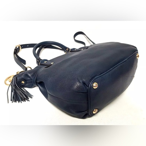 Michael Kors Megan Pebbled Leather Tassel Satchel Crossbody Handbag- Pre Owned - Picture 13 of 14